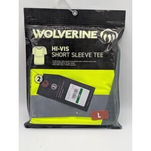 Wolverine Mens Size Large Hi-Vis Short Sleeve Safety T-Shirt Green Class 2 New